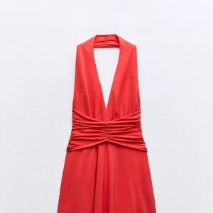 Zara Red Halter Dress